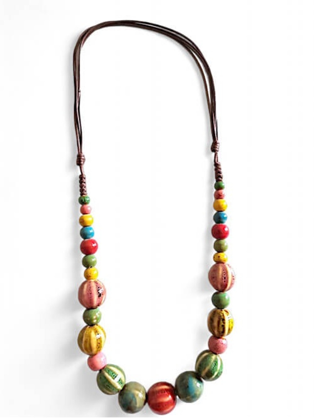 Multicolor Ceramic Beaded Necklace - Women Jewelry - Picture 4 of 4